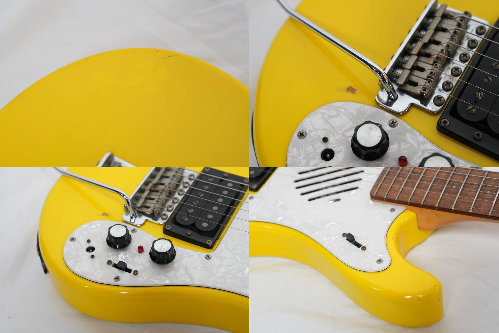 ☆MarineRider☆モズライトシェイプ YELLOW アンプ内蔵 ミニギター