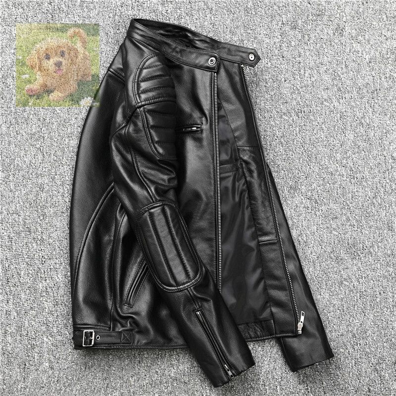 EURO VINTAGE シングルレザージャケット ボックス 短丈 カウハイド レザージャケット 上品 本革 カウハイド ライダース ジャケット メンズ