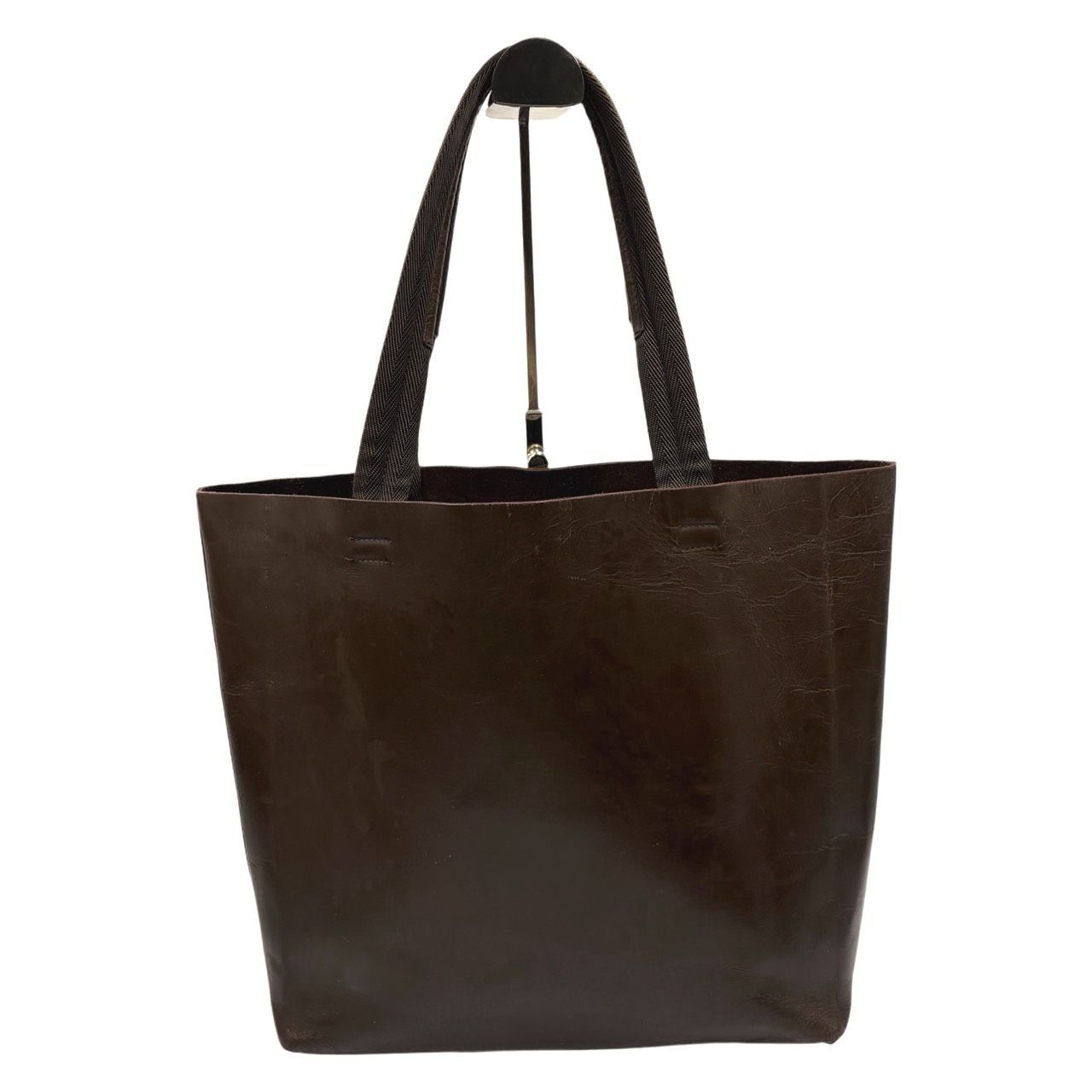 希少✤【PRADA／プラダ】トートバッグ ポーチ付き 型抜きロゴ レザー 