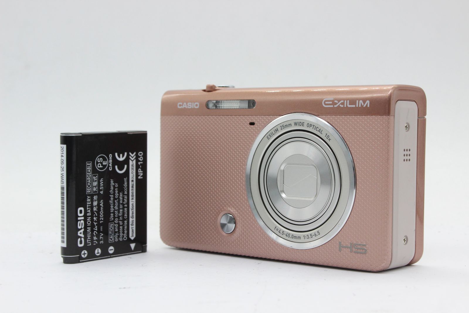 [양호한 상태 반품 보증] 카시오 카시오 엑실림 EX-ZR50 핑크 25mm 와이드 10x 컴팩트 디지털 카메라 (배터리 포함) S1424