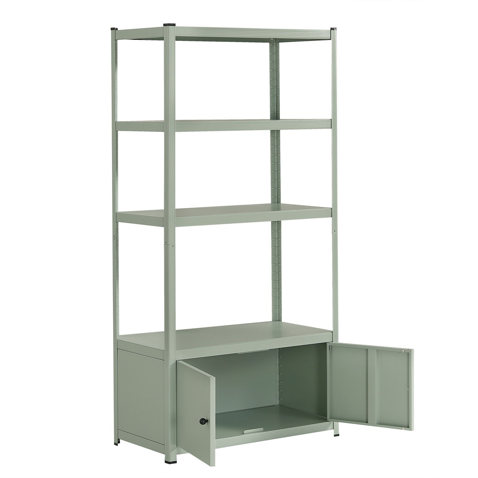 全新品 【幅80cm奥行40cm高さ160cm】スチールラック 高さ調整可能 扉