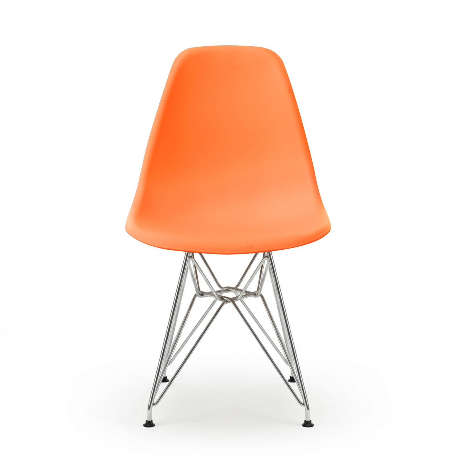 2脚【オレンジ座面＆スチール脚】イームズチェア リプロダクト