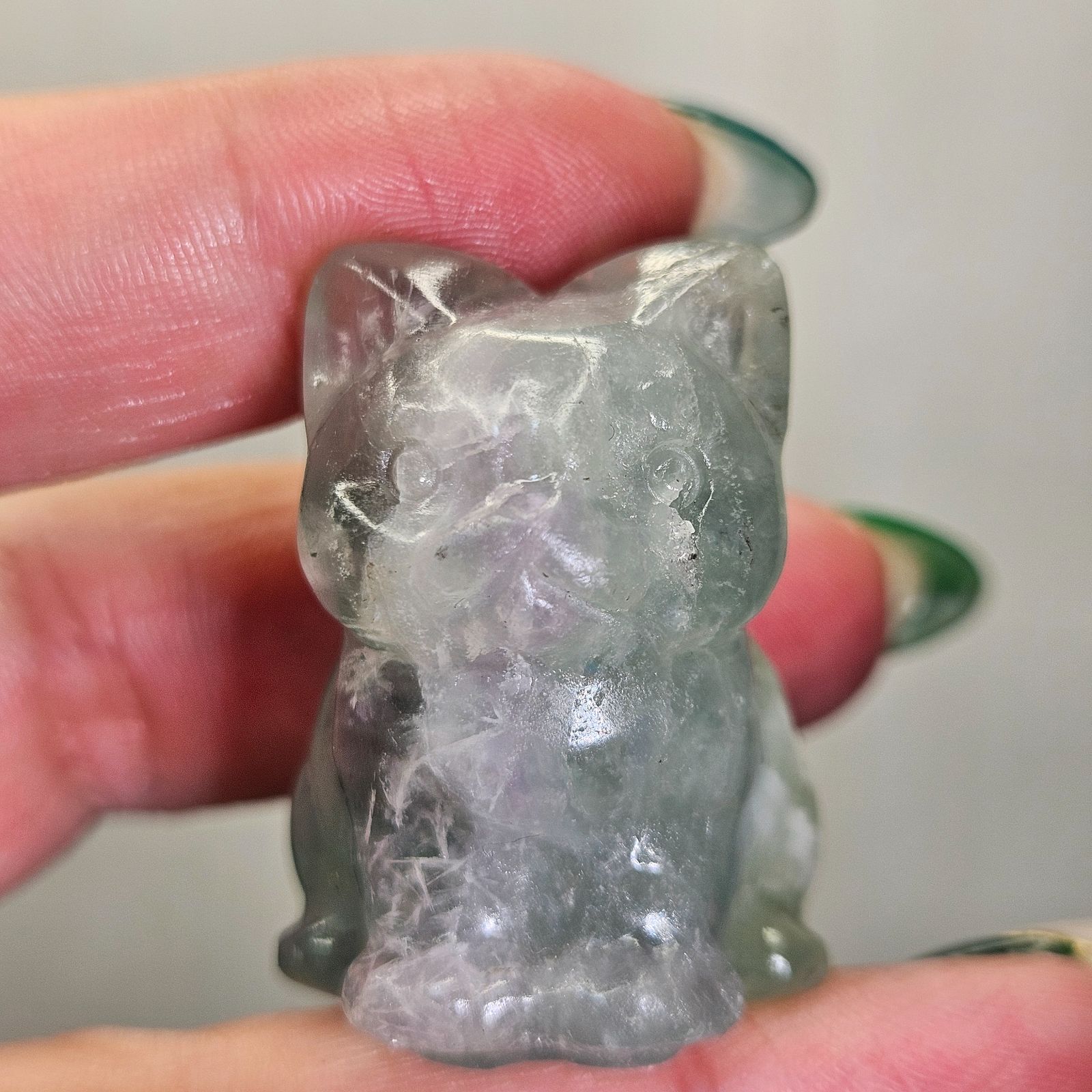 エンジェルフェザーフローライト 猫 カービング - メルカリ