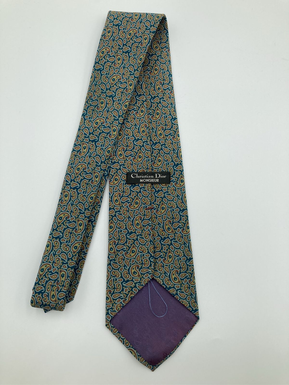 Christian Dior クリスチャンディオール ネクタイ ブルー ペイズリー柄