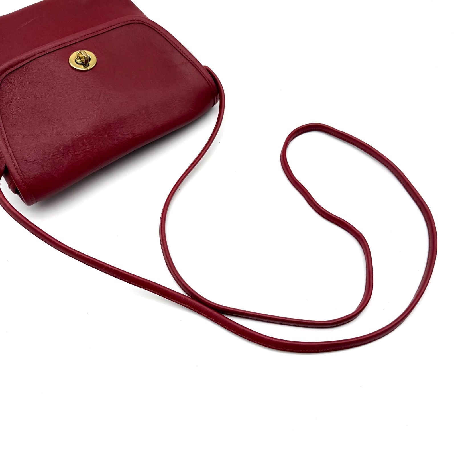 良品】OLDCOACH y2k 80s Vintage red leather shoulder bag オールド 