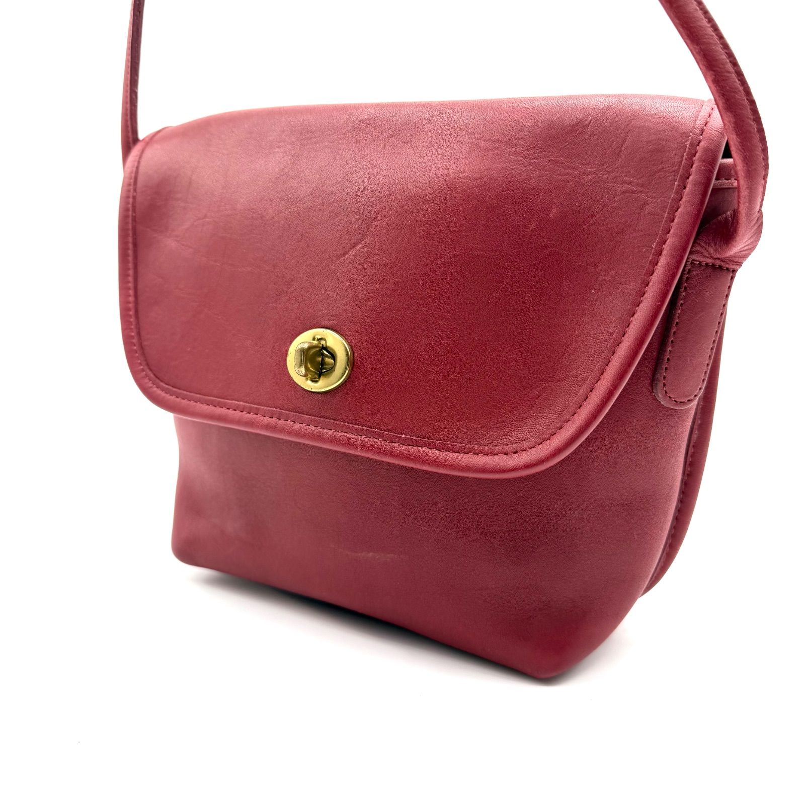 良品】OLDCOACH y2k 80s Vintage red leather shoulder bag オールド 