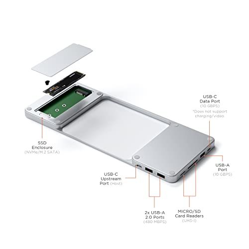 SATECHI USB C スリムデスクトップ ドック 薄型 マルチーハブ 24インチ