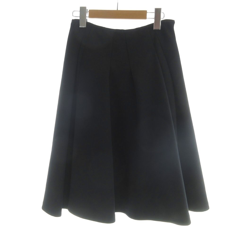 エムズグレイシー M'S GRACY タックフレアスカート 38 黒 ブラック