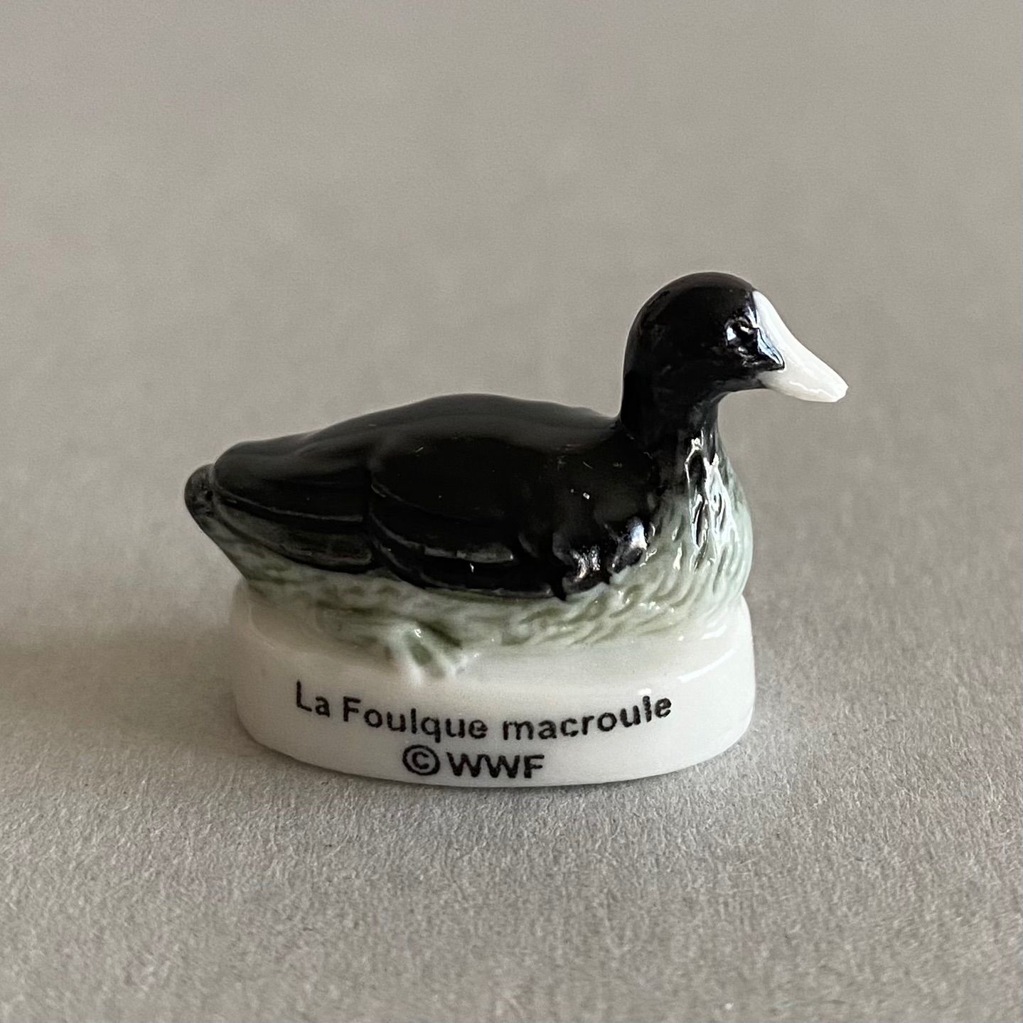 オオバンのフェーブ／鳥／WWF／フランス雑貨／陶器ミニチュア