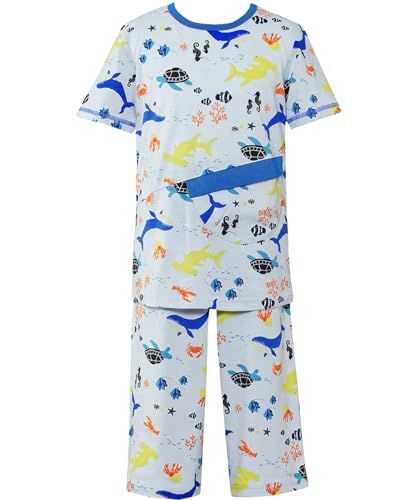 新品 Wacoal KIDS JUINOR(ワコール キッズ ジュニア) キッズ 男児パジャマ 綿100％(本体) 上下セット 男の子 3分袖 半袖 7分丈 CBT339 SX 6