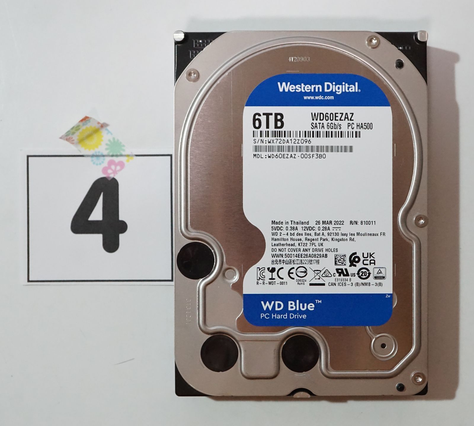 WDC 中古 WDC HDD WD60EZAZ-00SF3B0 6TB 3.5inch SATA WD60EZAZ 600.1