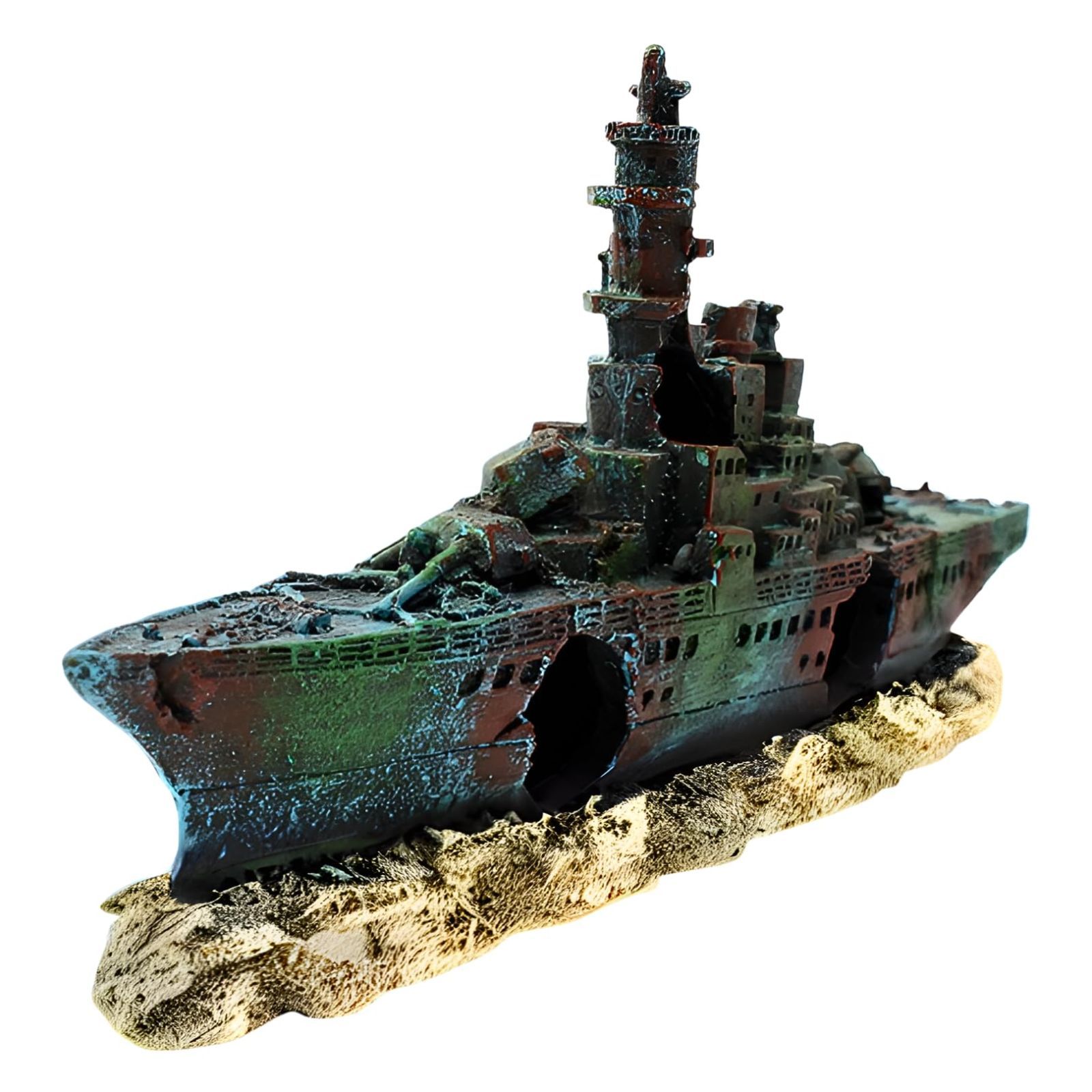 Charmoon 水槽 オブジェ 沈没船 軍艦 アクアリウム オーナメント