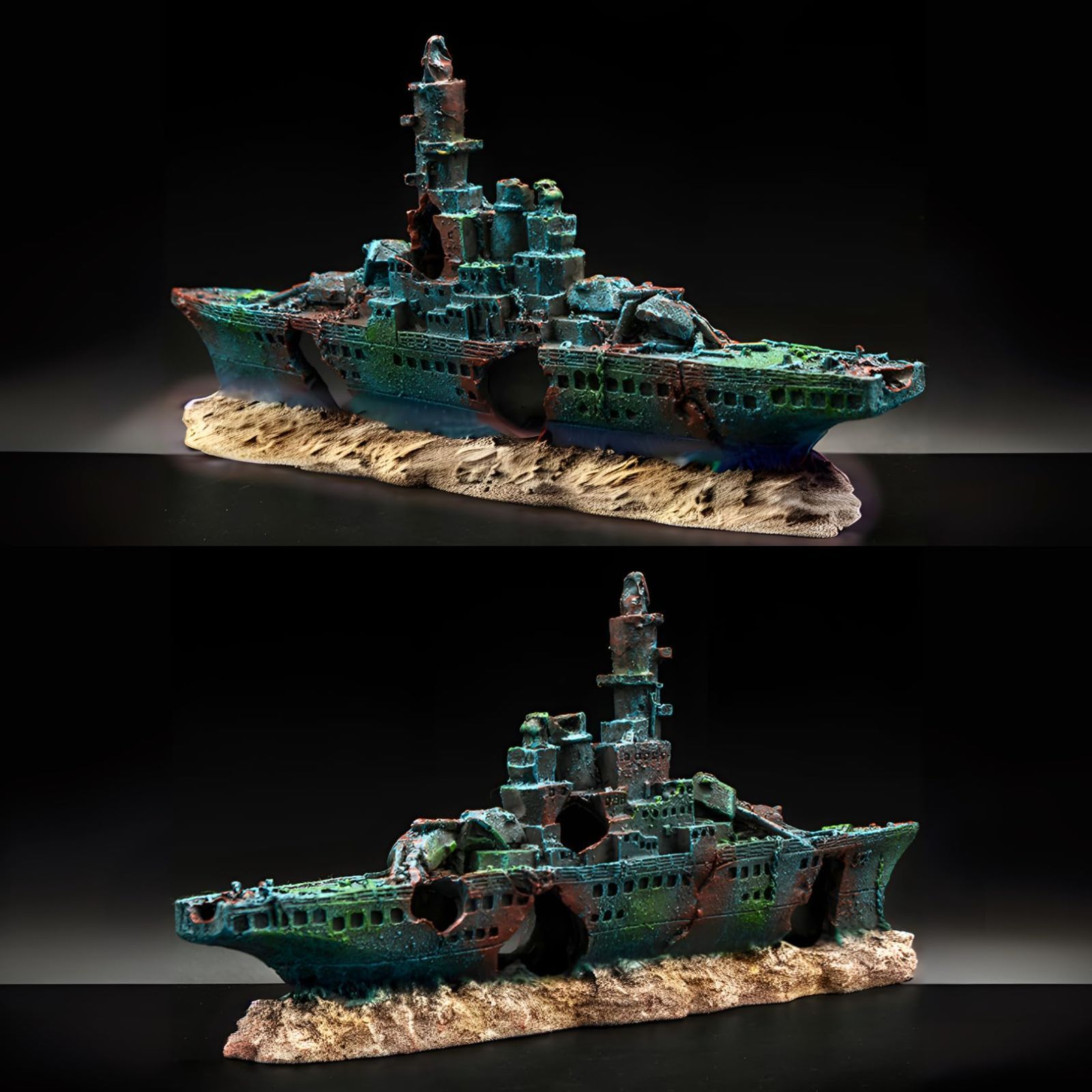 Charmoon 水槽 オブジェ 沈没船 軍艦 アクアリウム オーナメント