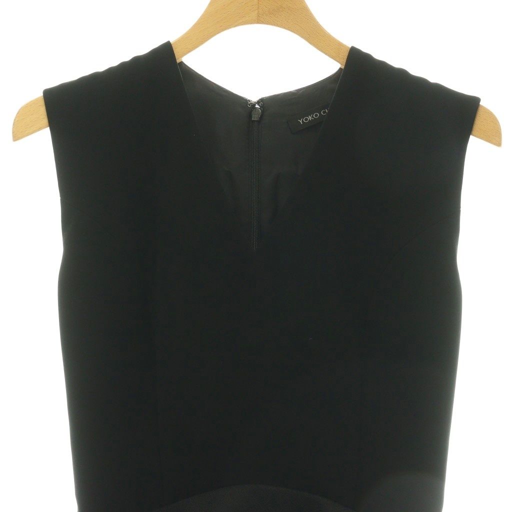 ヨーコチャン YOKO CHAN ペプラムワンピース ひざ丈 36 ブラック /DF