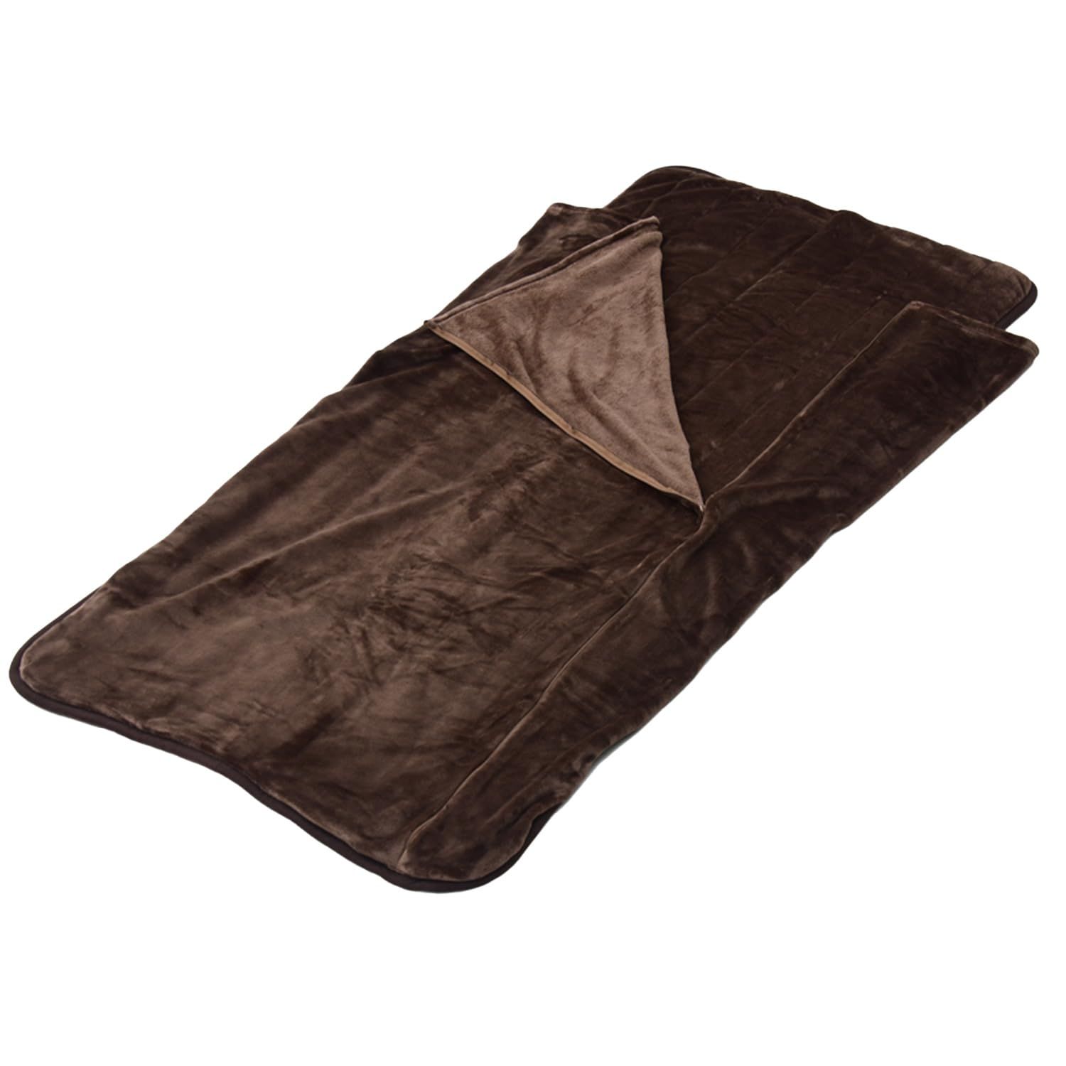 [山善] 洗えるどこでもカーペット 180×80cm 「首まですっぽり入れて掛布団いらず」丸洗い可能 フランネル仕上げ コントローラー付き ホットカーペット 電気マット ブラウン YWD-182PK(T)