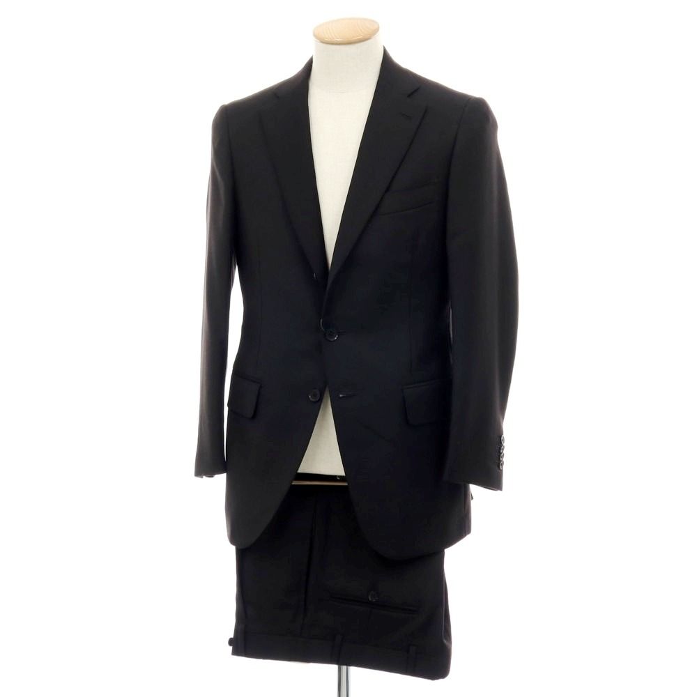 中古】イザイア ISAIA ウール GREGORY 3つボタンスーツ ブラック