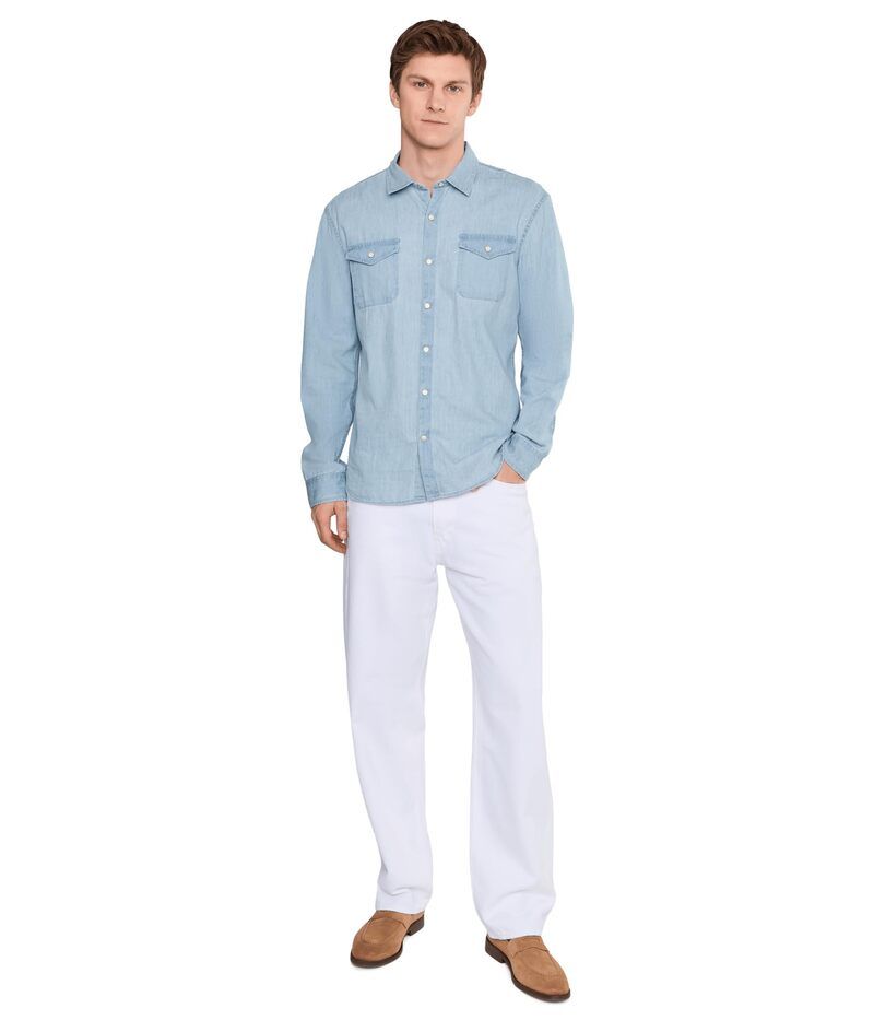 ジョンバルベイトス メンズ トップス シャツ John Varvatos Marshall Western Shirt W544s26 Denim Heather ヘザー