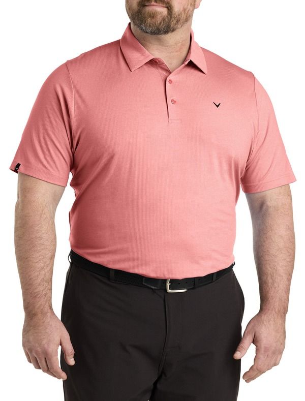 キャラウェイ メンズ トップス ポロシャツ トール Callaway Big Tall Classic Jacquard Golf Polo Shirt Spiced Coral Htr コーラル
