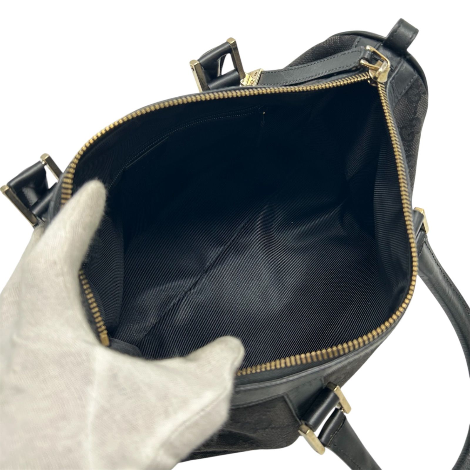 美品 GUCCI グッチ ミニボストンバッグ GGキャンバス ハンド トート 