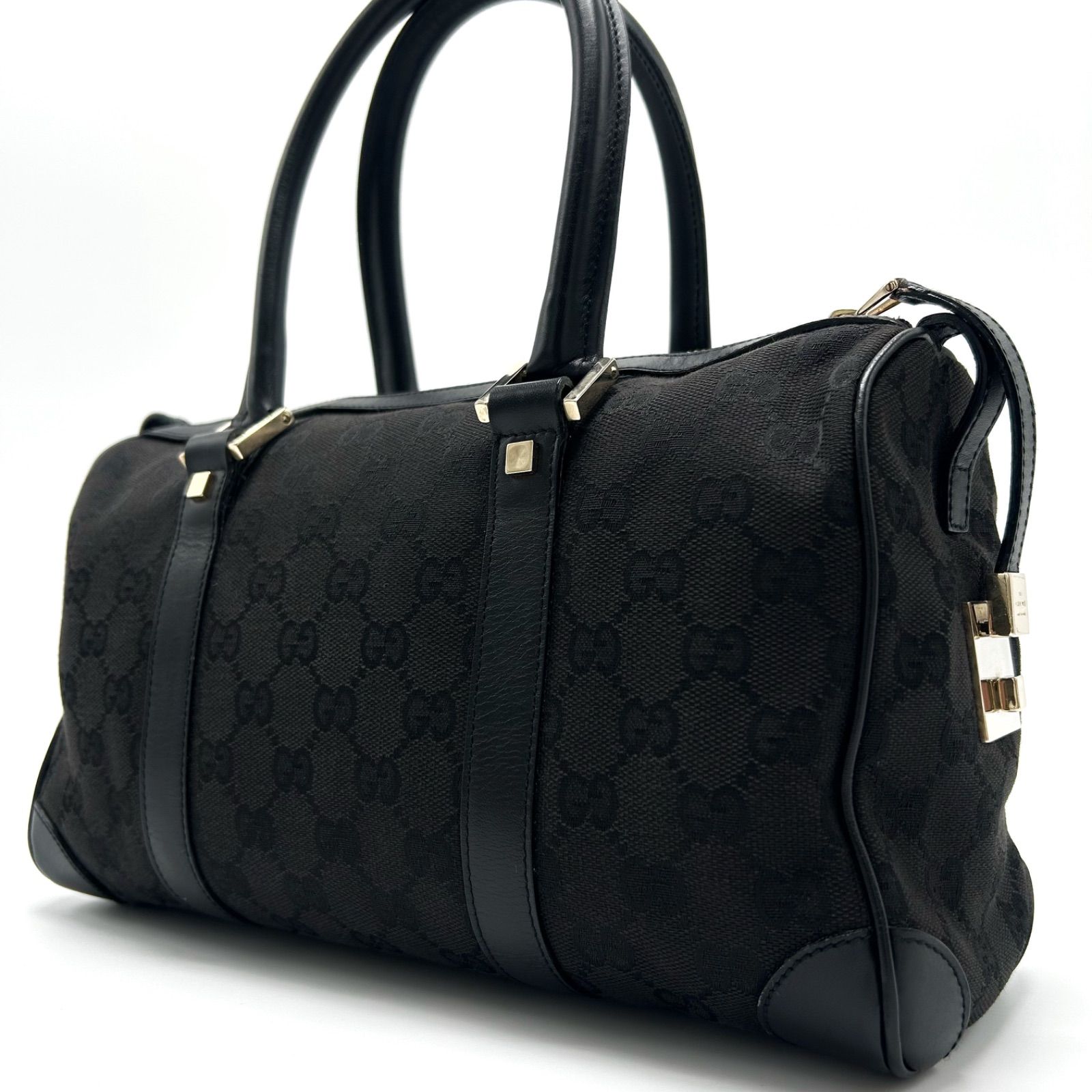 美品 GUCCI グッチ ミニボストンバッグ GGキャンバス ハンド トート