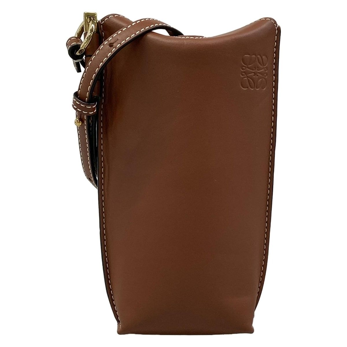 LOEWE(ロエベ) ショルダーバッグ ゲートポケット ブラウン レザー