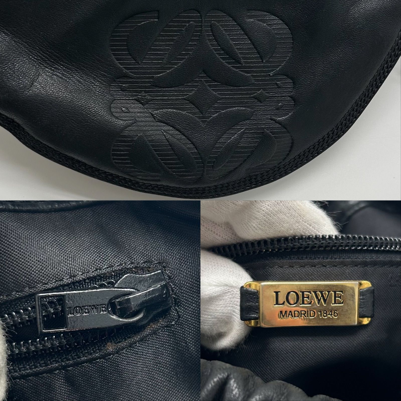 美品 LOEWE ロエベ アナグラム 巾着 ショルダーバッグ 肩掛け 斜めがけ