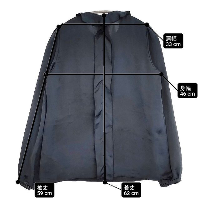 LANVIN en Bleu フリル 38 ブラウス シャツ 濃紺 ネイビー レディース