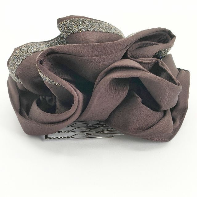 COMPLEX BIZ ダブルコーム シュシュ ヘアクリップ バレッタ ブラウン