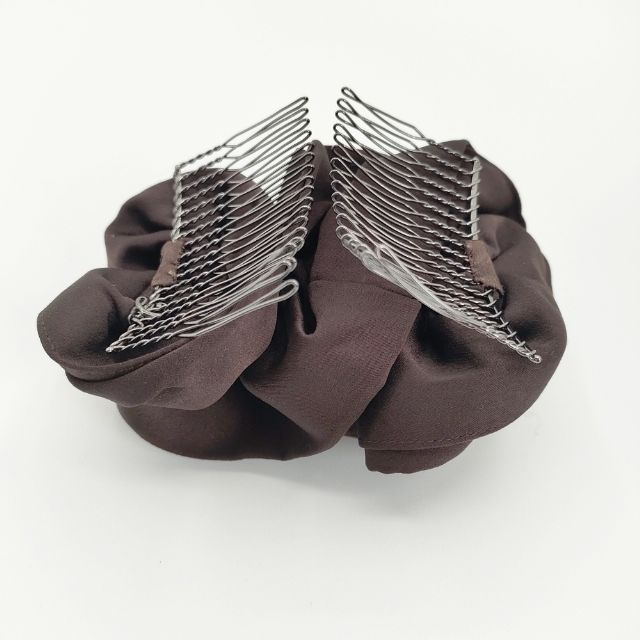 COMPLEX BIZ ダブルコーム シュシュ ヘアクリップ バレッタ ブラウン