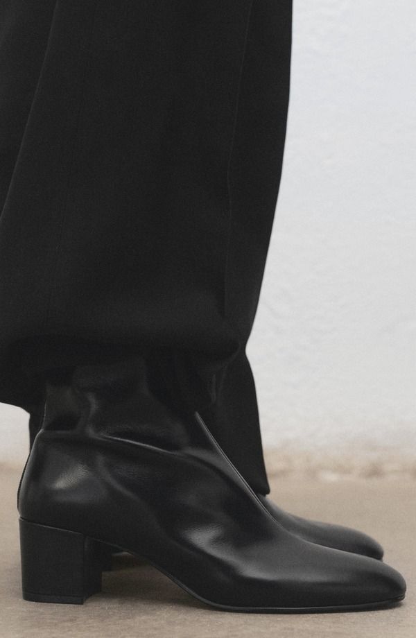 マンゴ レディース ブーツ・レインブーツ シューズ Women\'s Heeled Leather Ankle Boots