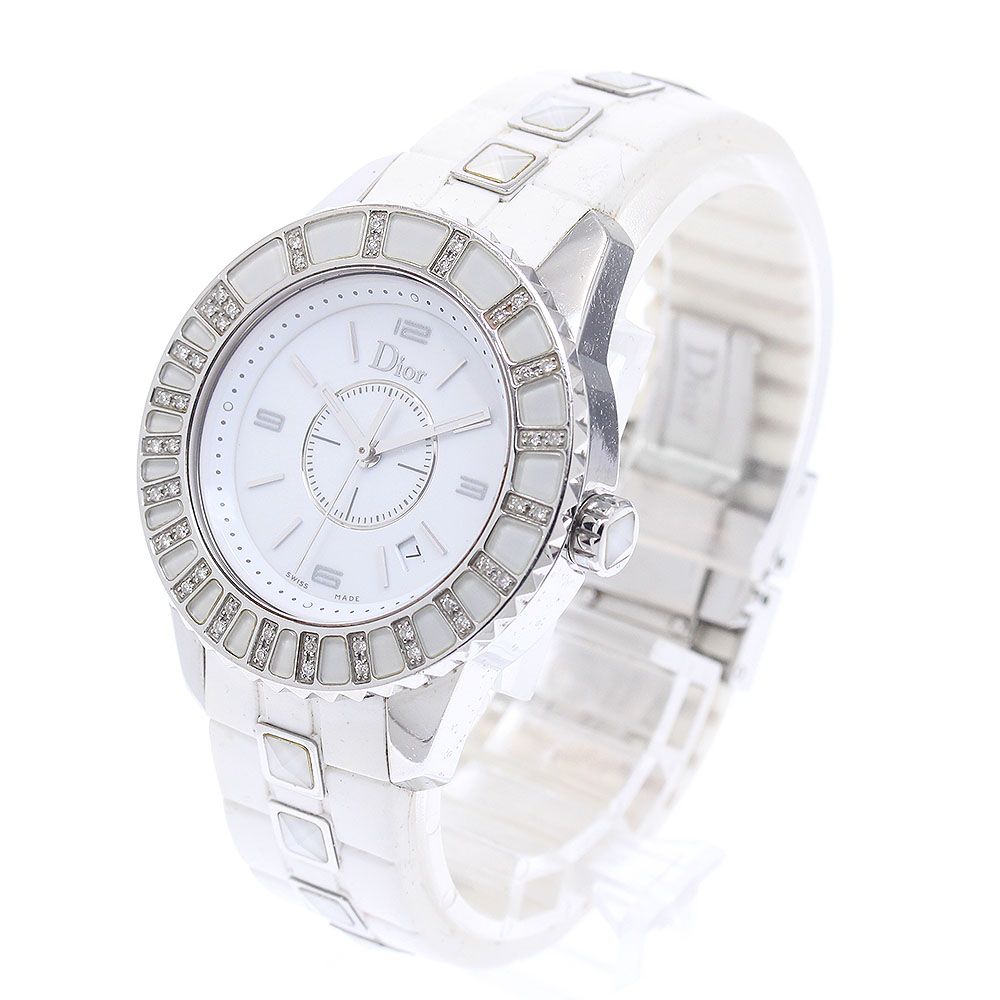 ディオール Dior CD113112 クリスタル ダイヤベゼル デイト クォーツ レディース _945304 ディオール Dior CD113112 クリスタル ダイヤベゼル デイト クォーツ