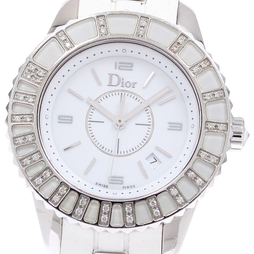 ディオール Dior CD113112 クリスタル ダイヤベゼル デイト クォーツ レディース _945304 ディオール Dior CD113112 クリスタル ダイヤベゼル デイト クォーツ