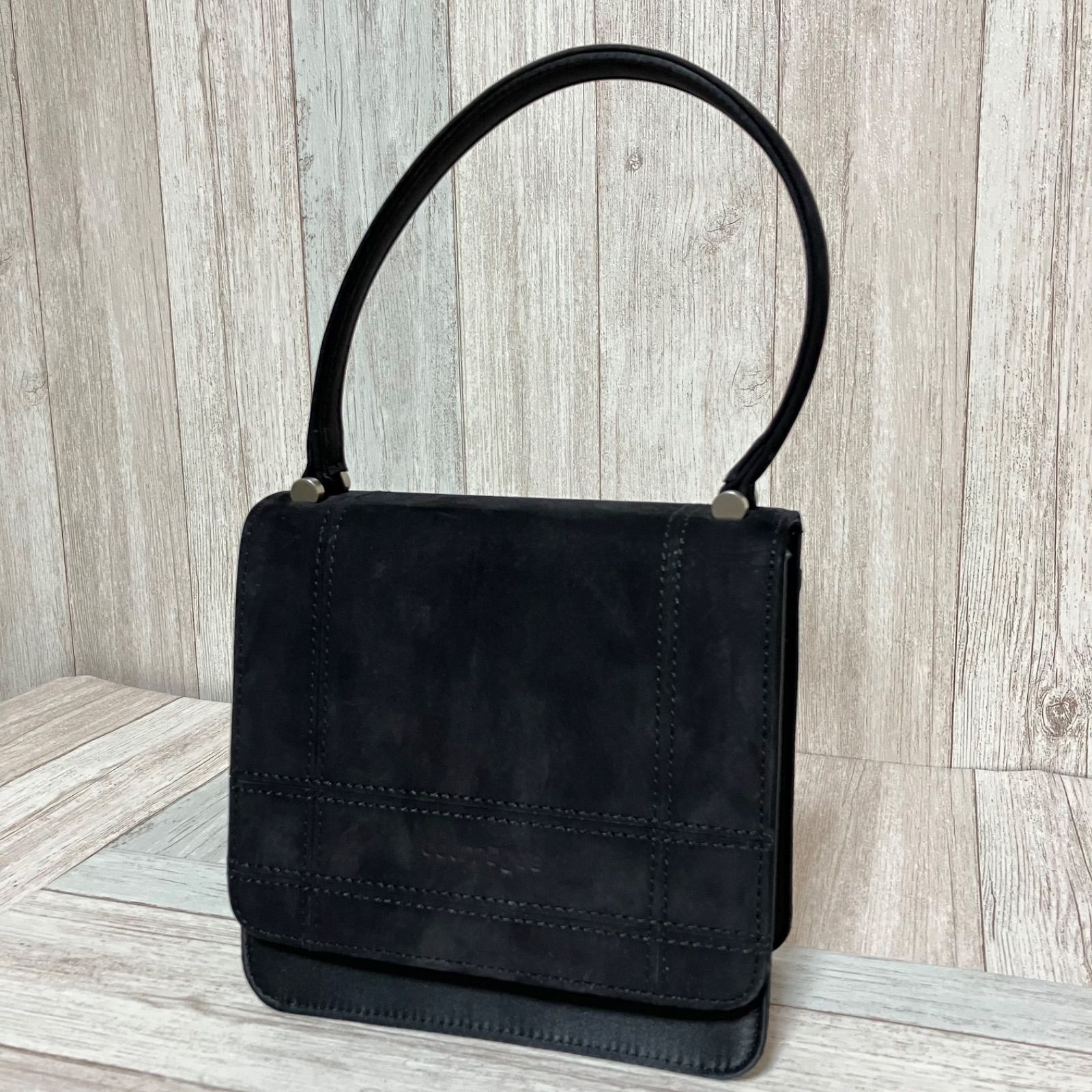 美品 】courreges クレージュ スエード ナイロン ミニバッグ 