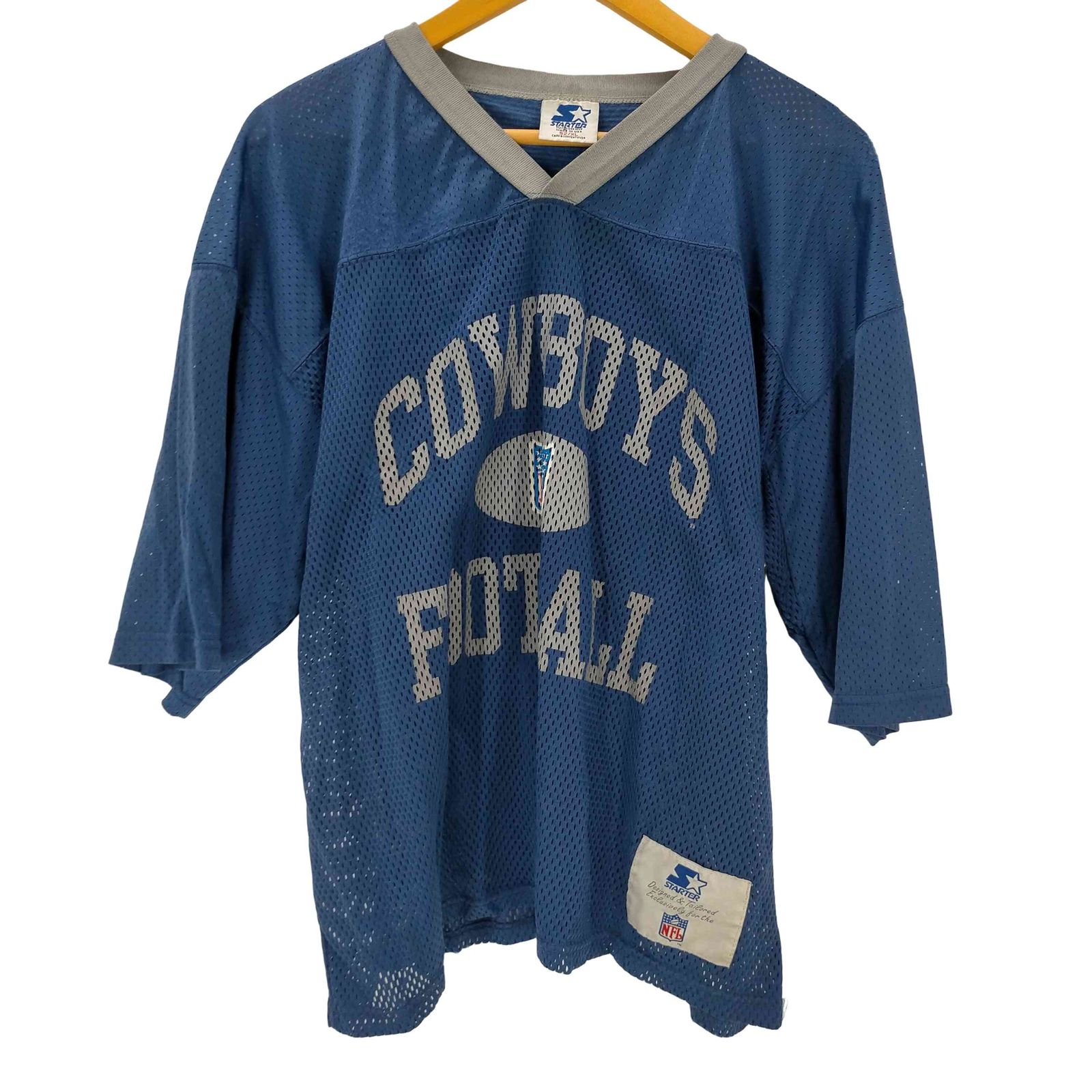 スターター STARTER 90S USA製 COWBOYS S/S Vネック メッシュ ゲーム 