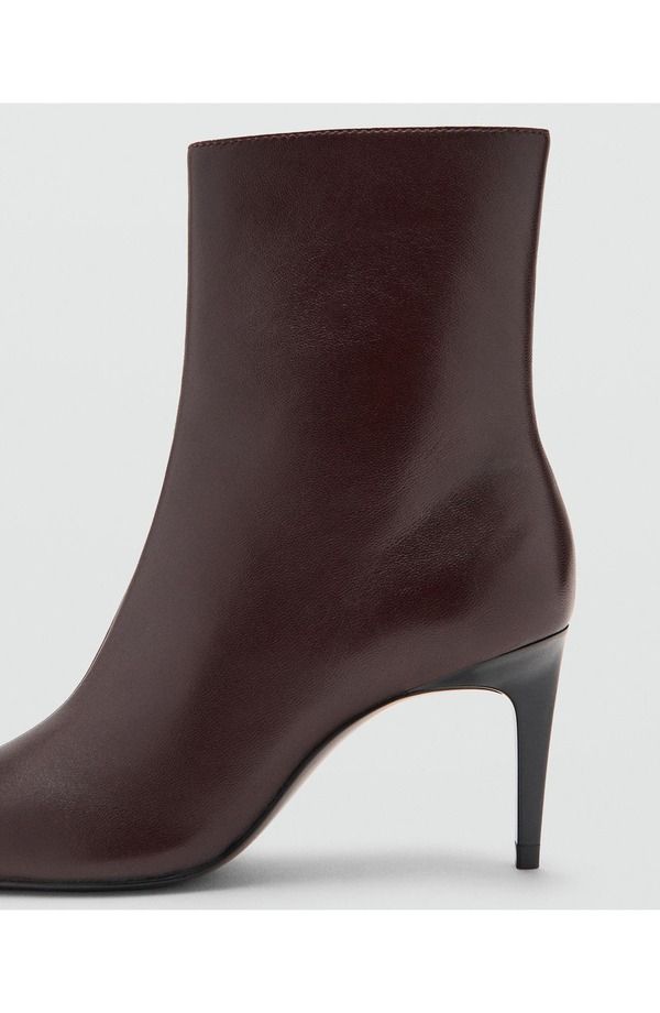 マンゴ レディース ブーツ・レインブーツ シューズ Women\'s Heeled Leather Ankle Boots