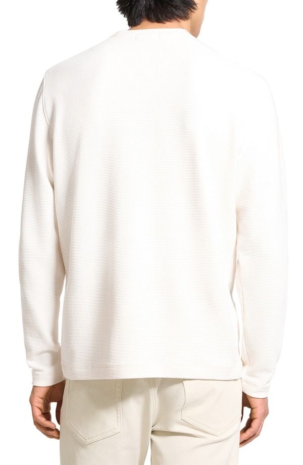 セオリー メンズ トップス Tシャツ Theory Delroy Textured Long Sleeve TShirt Winter Ivory アイボリー