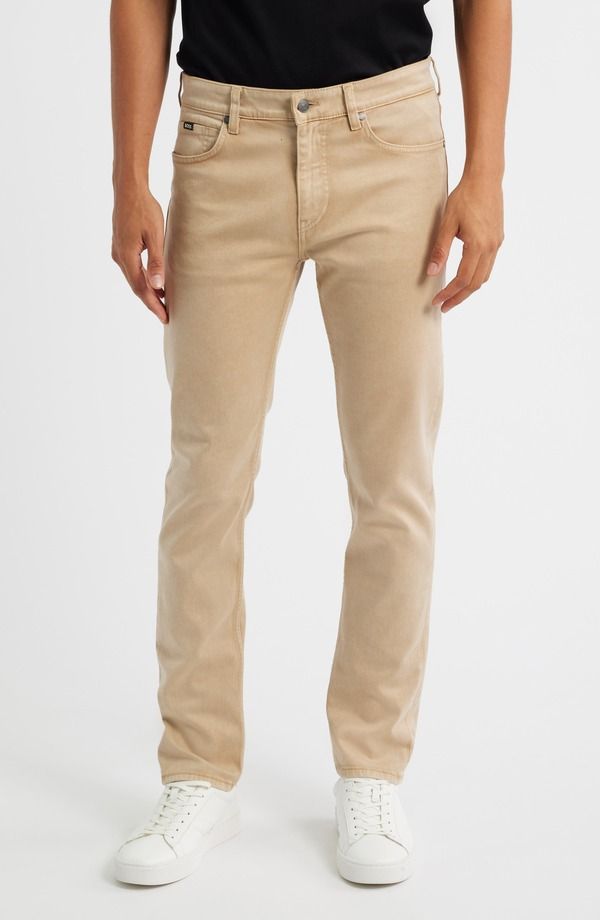 ボス メンズ ボトムス デニムパンツ スリムフィット ジーンズ BOSS Delaware Slim Fit Jeans Medium Beige ベージュ