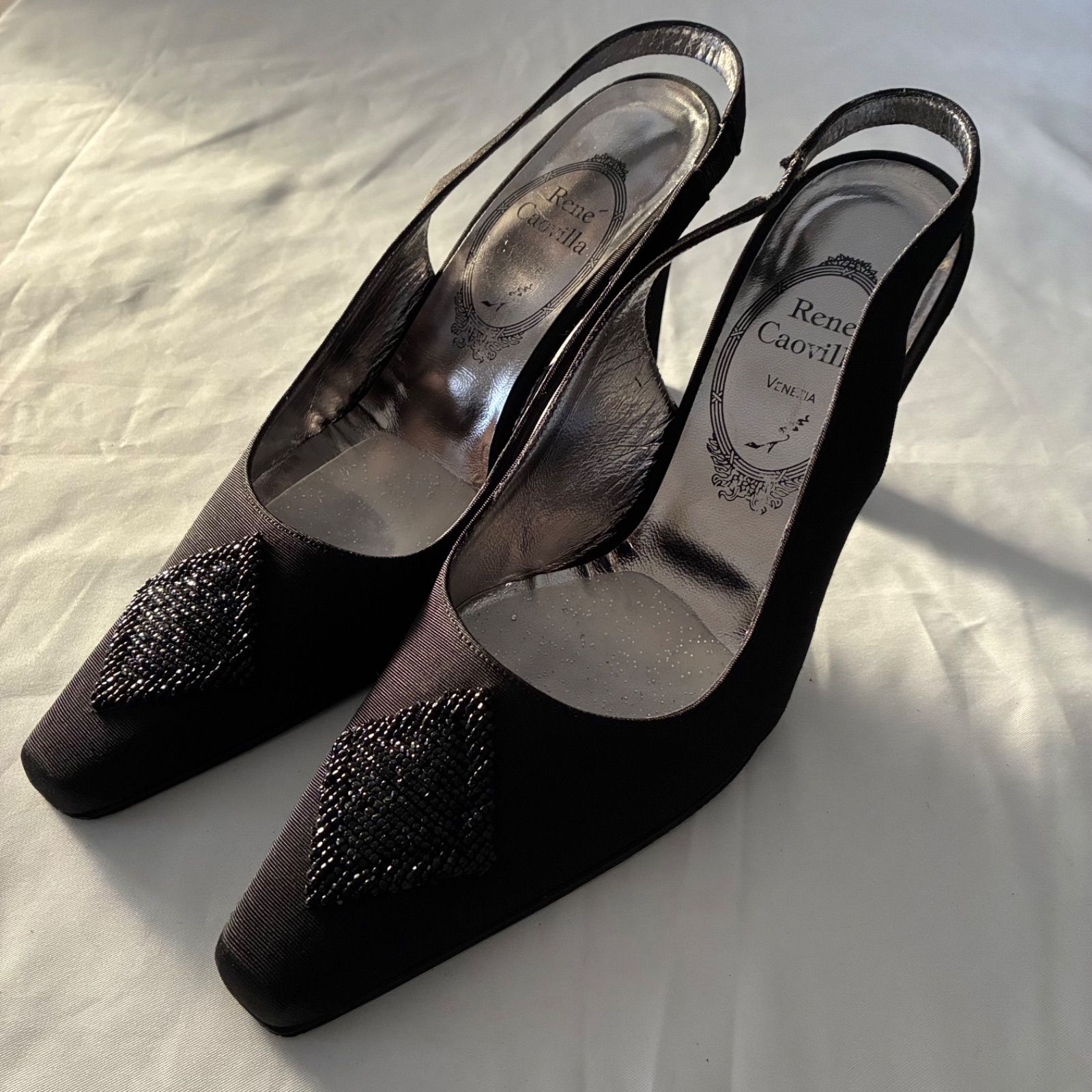 レネ・カオヴィラ RENE CAOVILLA スリングバックパンプス 10cmヒール