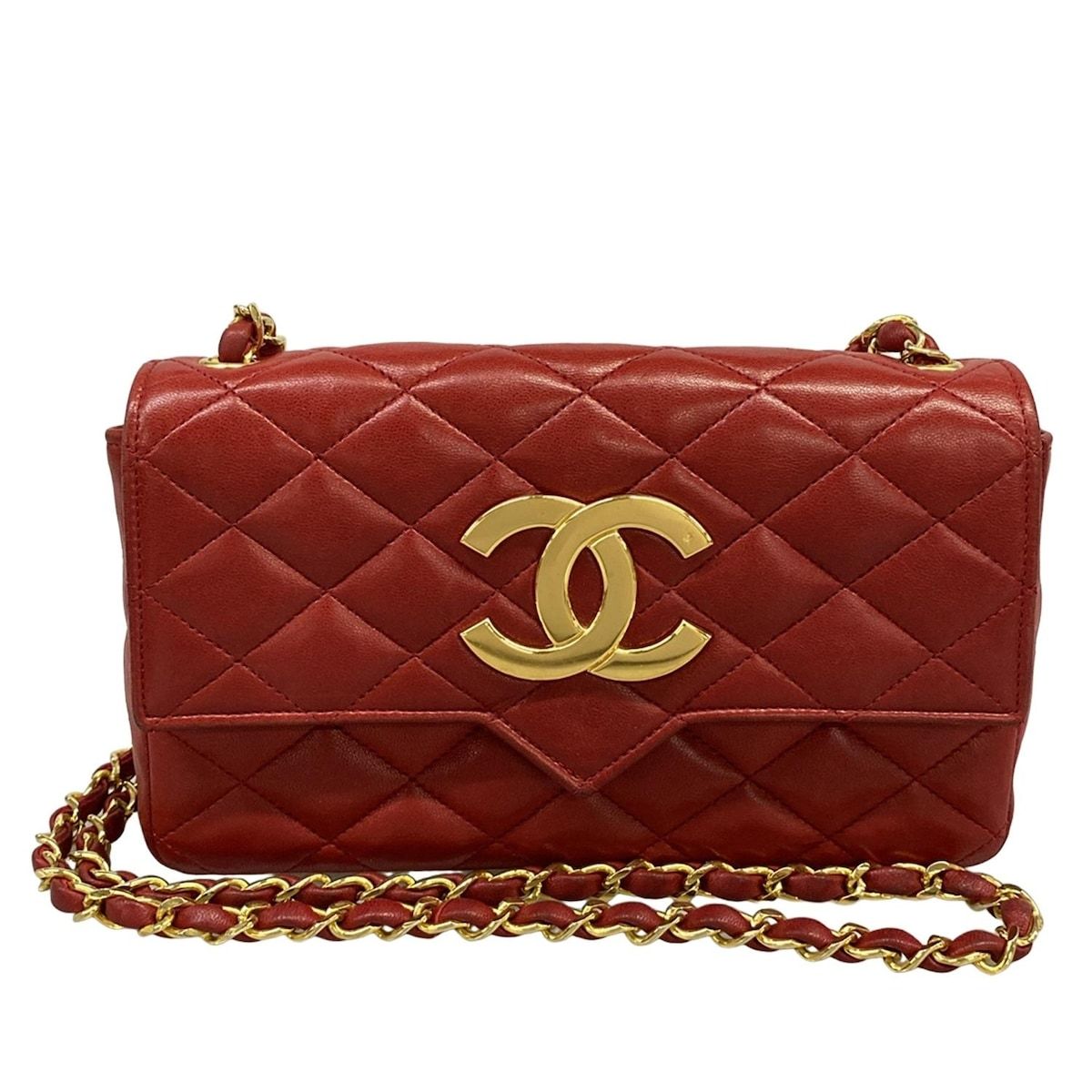 CHANEL(シャネル) ショルダーバッグ マトラッセ レッド チェーン