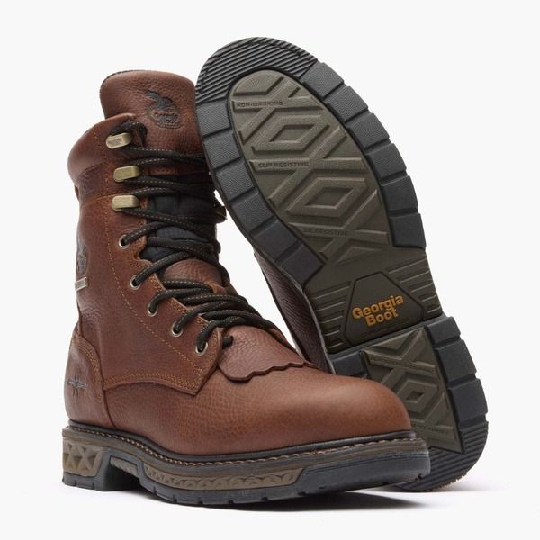 ジョージブーツ メンズ シューズ ブーツ・レインブーツ レース Georgia Boot Carbotec Lt Lacer Work Boot Brown ブラウン