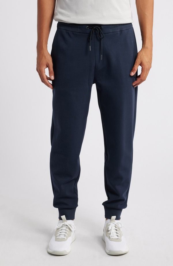 ボス メンズ ボトムス カジュアルパンツ コットン ジョガーパンツ BOSS Locsin Cotton Blend Joggers Dark Blue ブルー