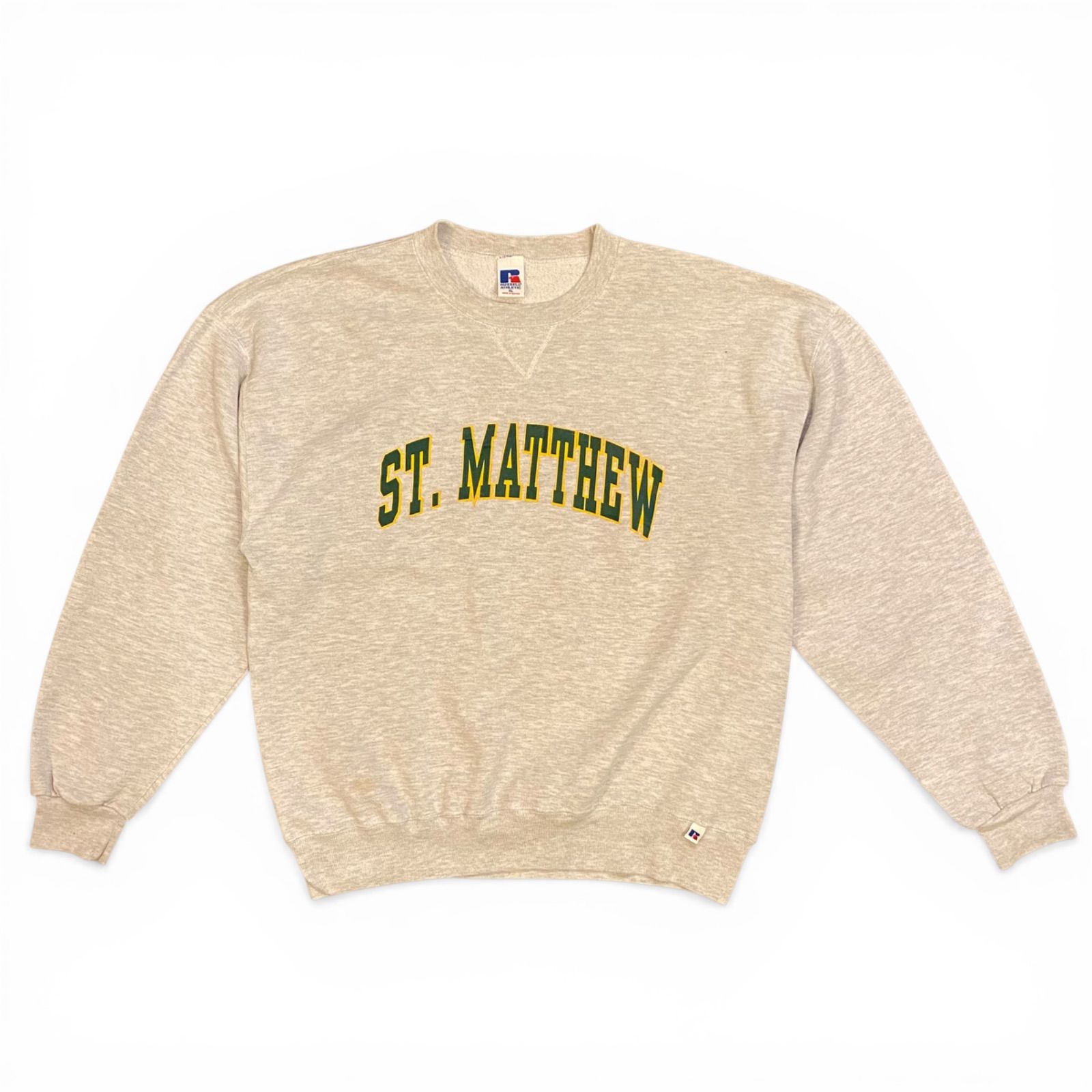 90s】RUSSELL ATHLETIC カレッジスウェット ST. MATTHEW グレー Size