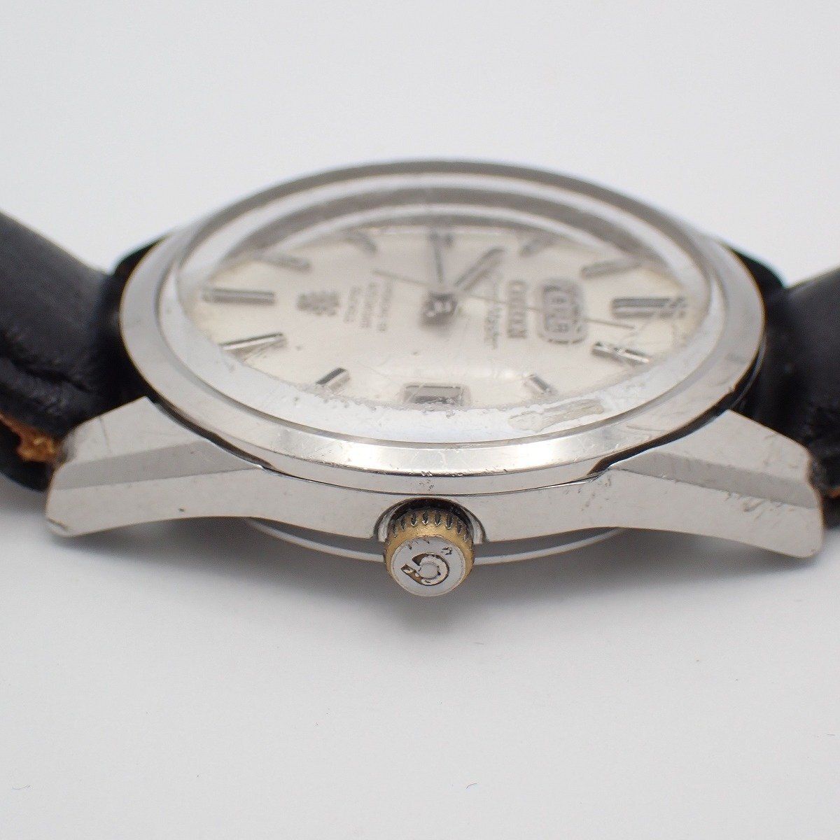  シチズン クロノマスター オートデイデイト 日本語表示 33石 クロノメーター自動巻き メンズ 腕時計 社外ベルト 4-520840Y いおき質店 フィット感 自動巻き時計 腕時計(アナログ)