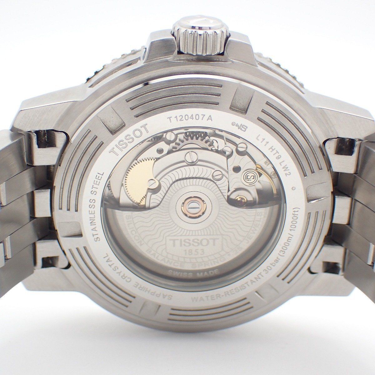  TISSOT ティソ シースター1000 日本 500本 自動巻き メンズ 腕時計 グレー文字盤 替えベルト付 T120.407.11.081.00 いおき質店 ウインドブレーカー 自動巻き時計 腕時計(アナログ)