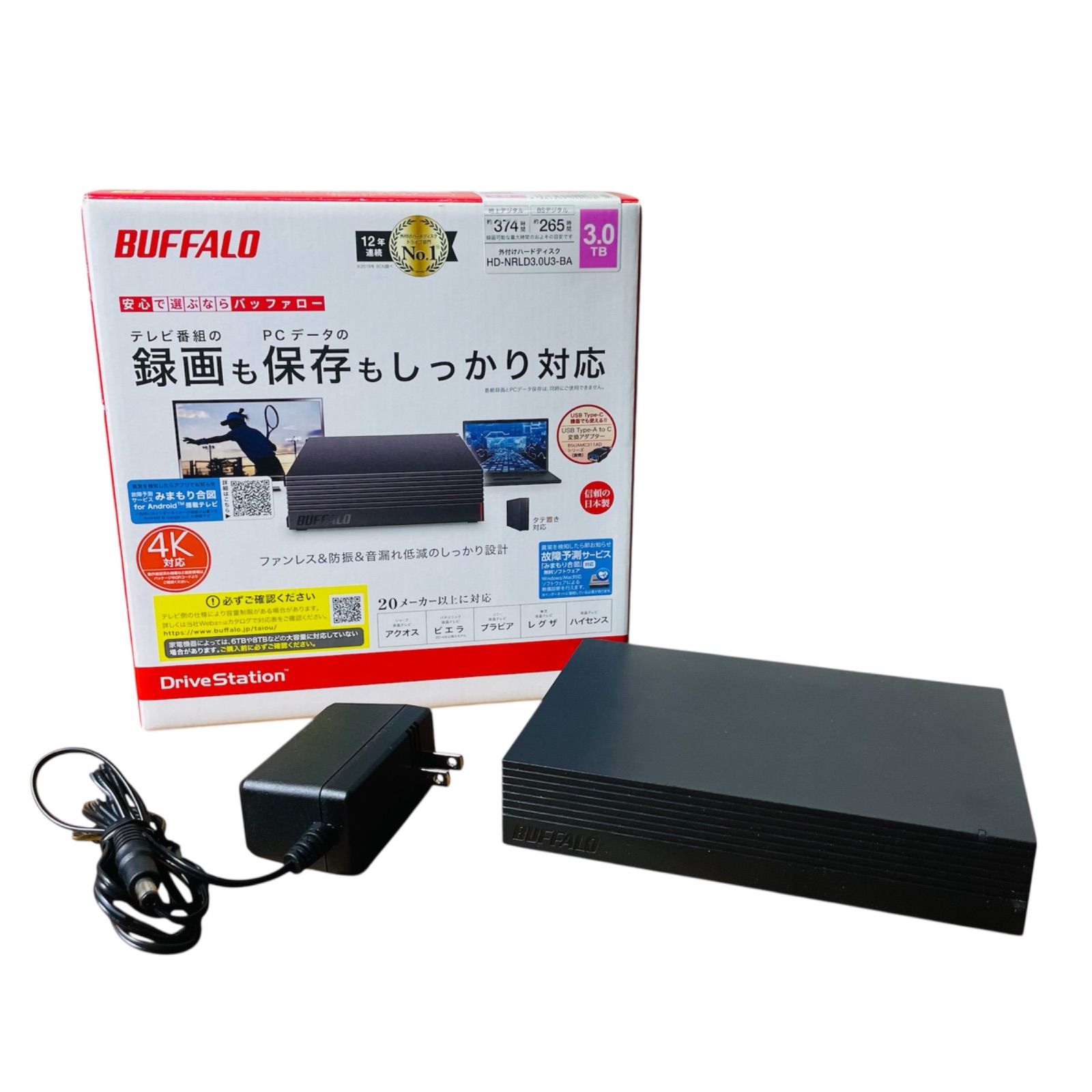 中古】BUFFALO HD-NRLD3.0U3-BA 3TB 外付けHDD - メルカリ