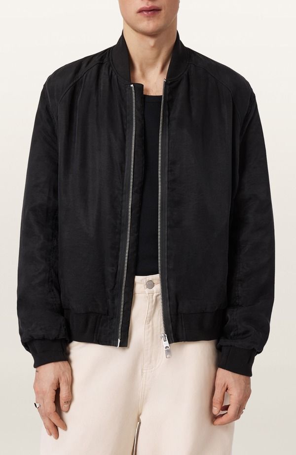 オールセインツ メンズ アウター ジャケット・ブルゾン AllSaints Nyx Bomber Jacket Black ブラック