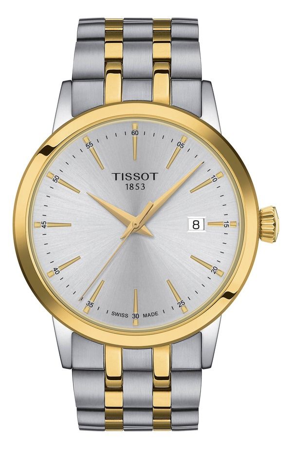 ティソット メンズ アクセサリー 腕時計 Tissot Classic Dream Bracelet Watch 42mm Grey Yellow Gold グレー