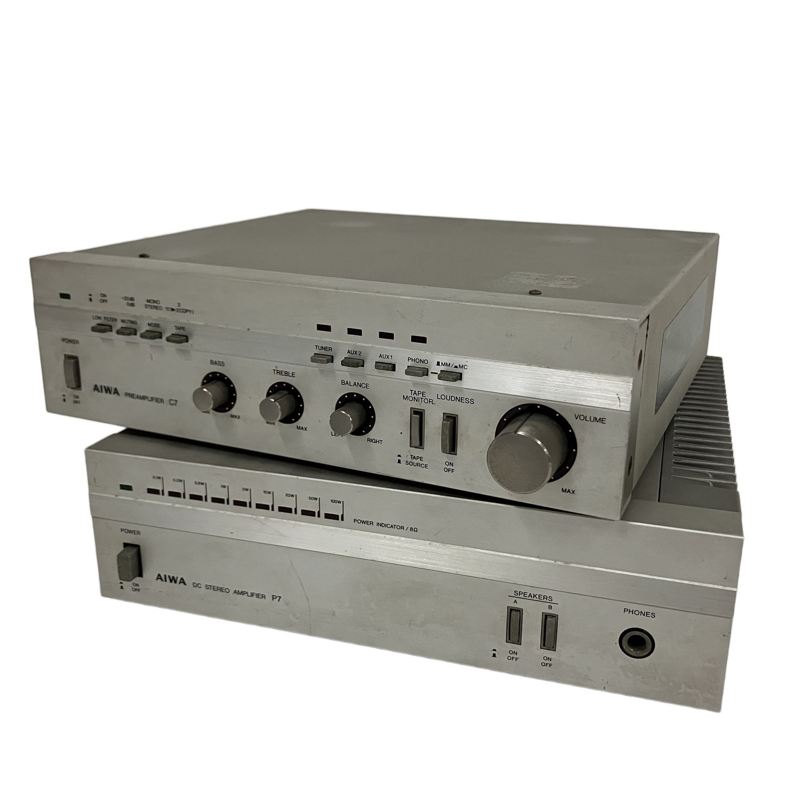 AIWA アイワコントロール プリアンプS-C7 S-P7 2点セット 中古