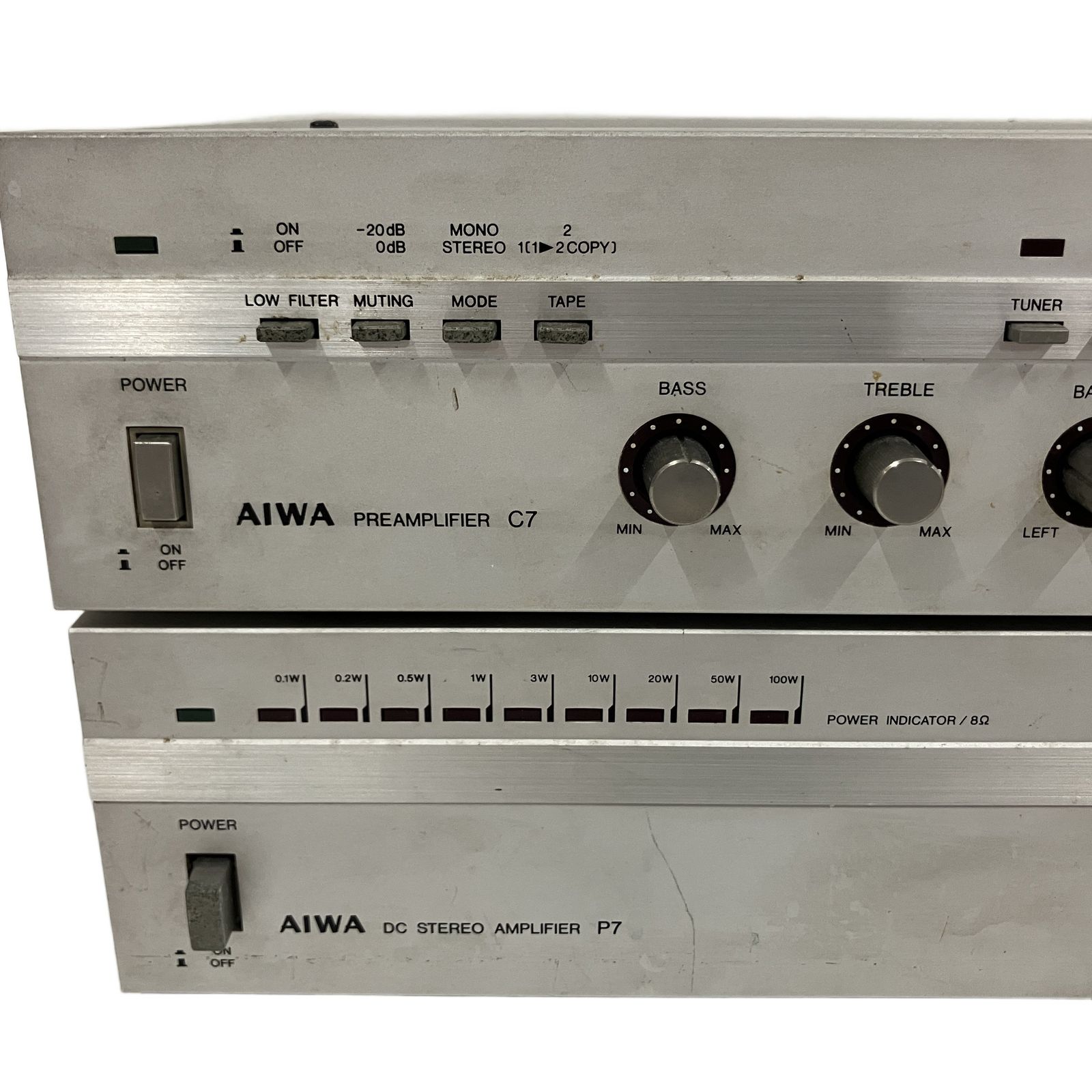 AIWA アイワコントロール プリアンプS-C7 S-P7 2点セット 中古