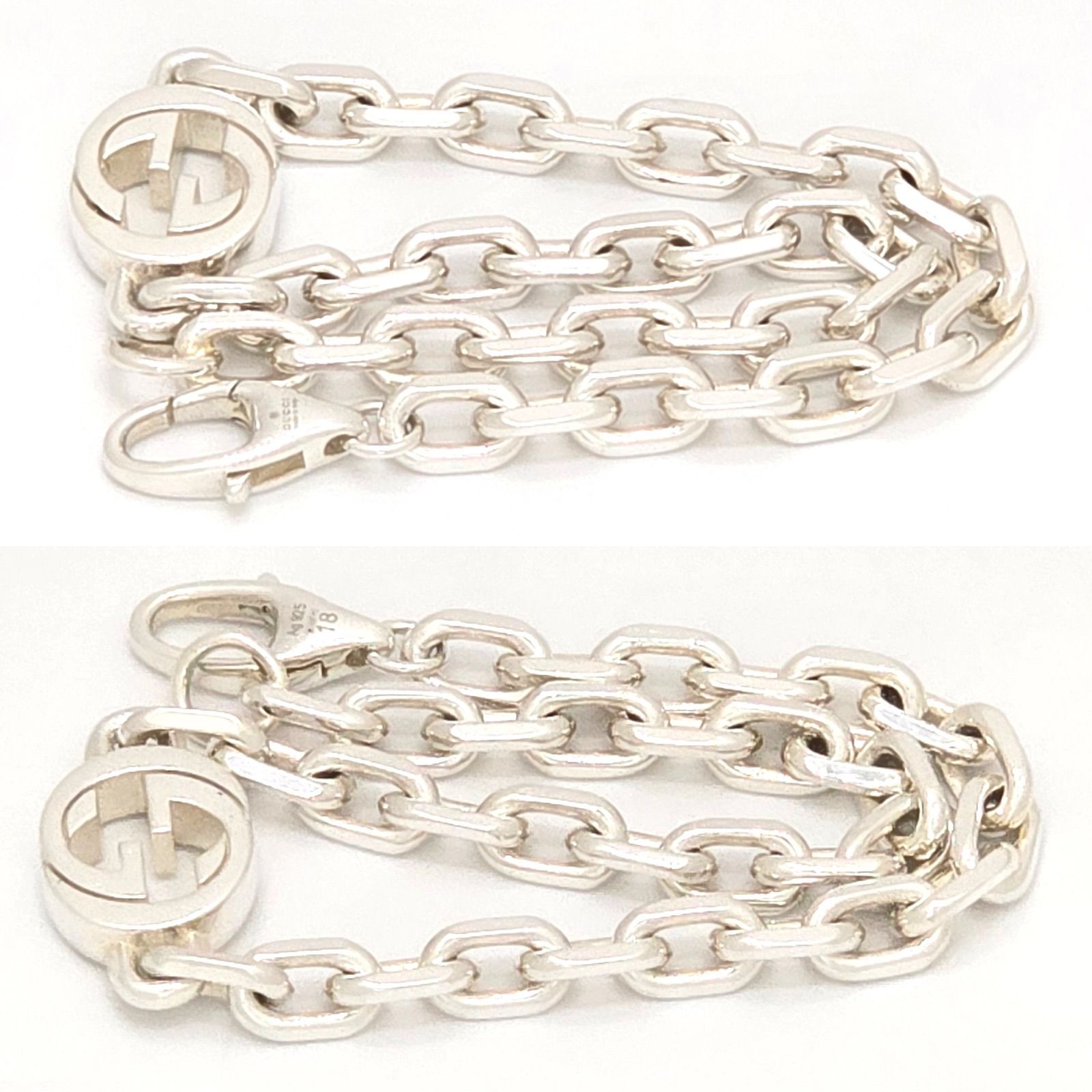 GUCCI グッチ ‎796351 インターロッキング チェーン ブレスレット 18 